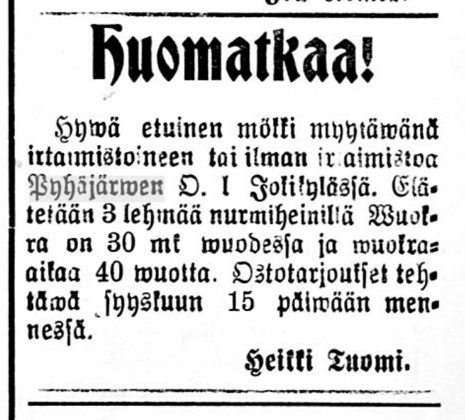 Lehti-ilmoitus